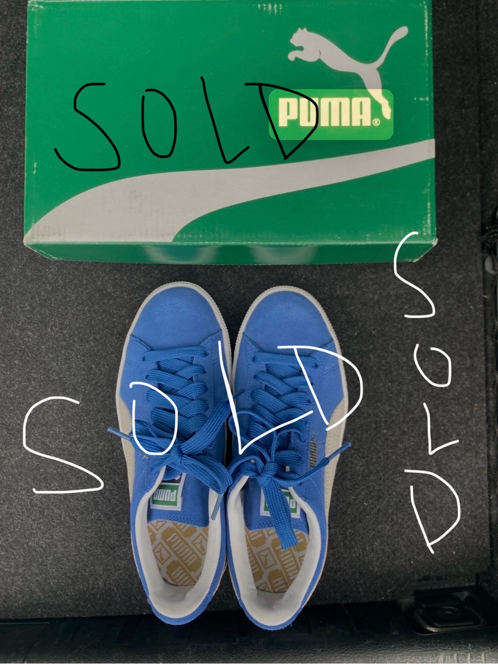 SOLD* Puma Suede Classic Core Sneakers in Olympian Blue & Cream *SOLD